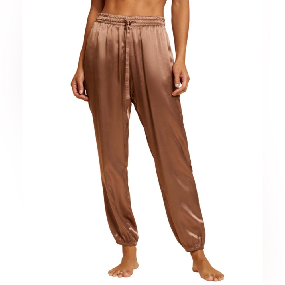 NATION LTD | COPPER BROWN DEL RAY SILKY LOUNGE PANT IN SAHARA | S